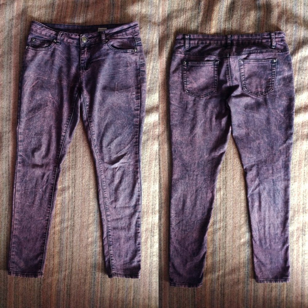 Low-Rise Stretchy Purple Skinny Jeans
